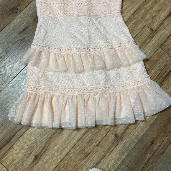 BCBG girls lace puff sleeve pink dress - Picture 2 of 8